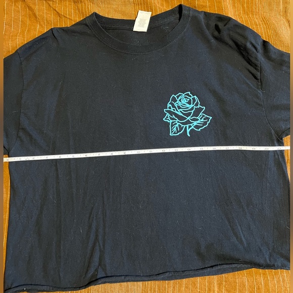 Cropped Neon Roses Long Sleeve T Shirt - Picture 6 of 8